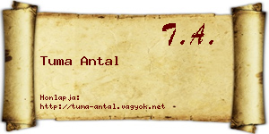 Tuma Antal névjegykártya